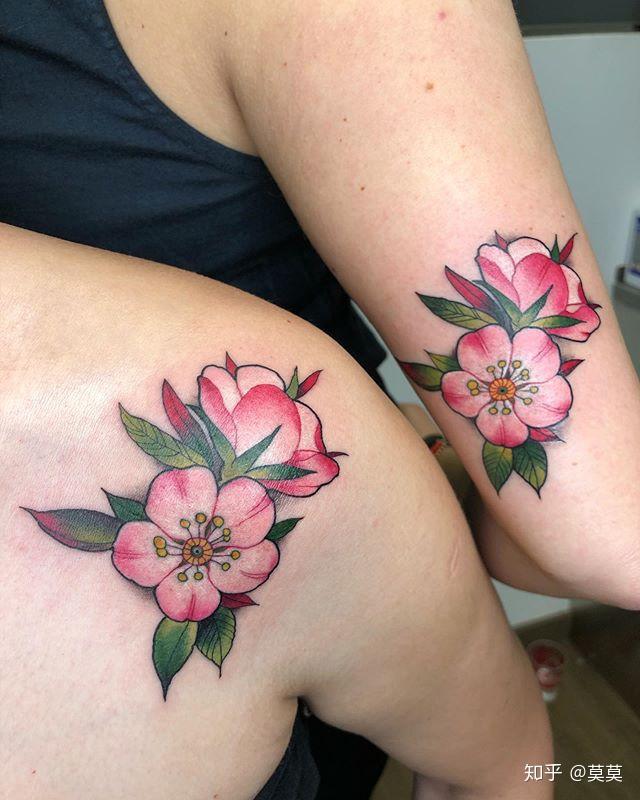 象征浪漫的樱花纹身图案 - 知乎