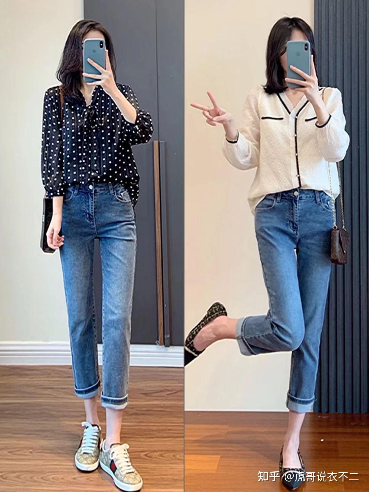 兼顾实用与时尚的九分牛仔裤,可以搭配各种上衣,不过对于普通人,着装