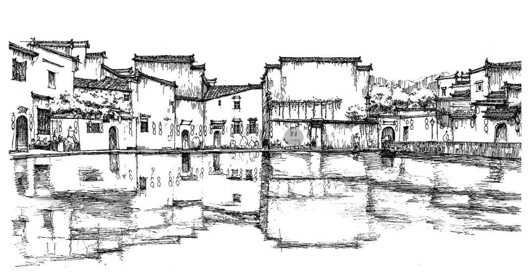 一行手绘原创精选100幅中国古建筑钢笔画步骤图视频解说送给勤奋得让