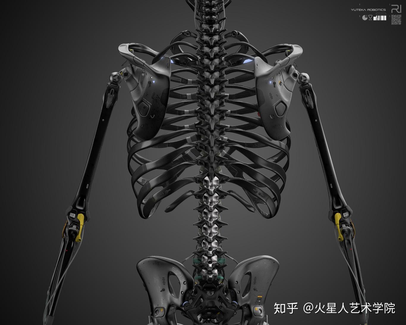 3d酷炫3d建模设计作品机械骷髅