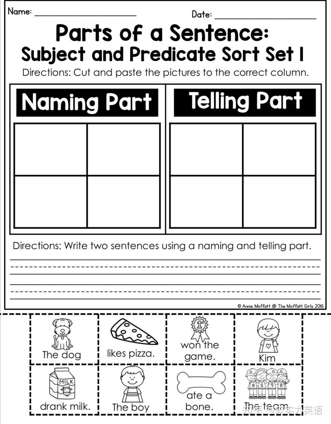 通过这个分类配对,可以帮助孩子进一步分清 naming part 和 telling