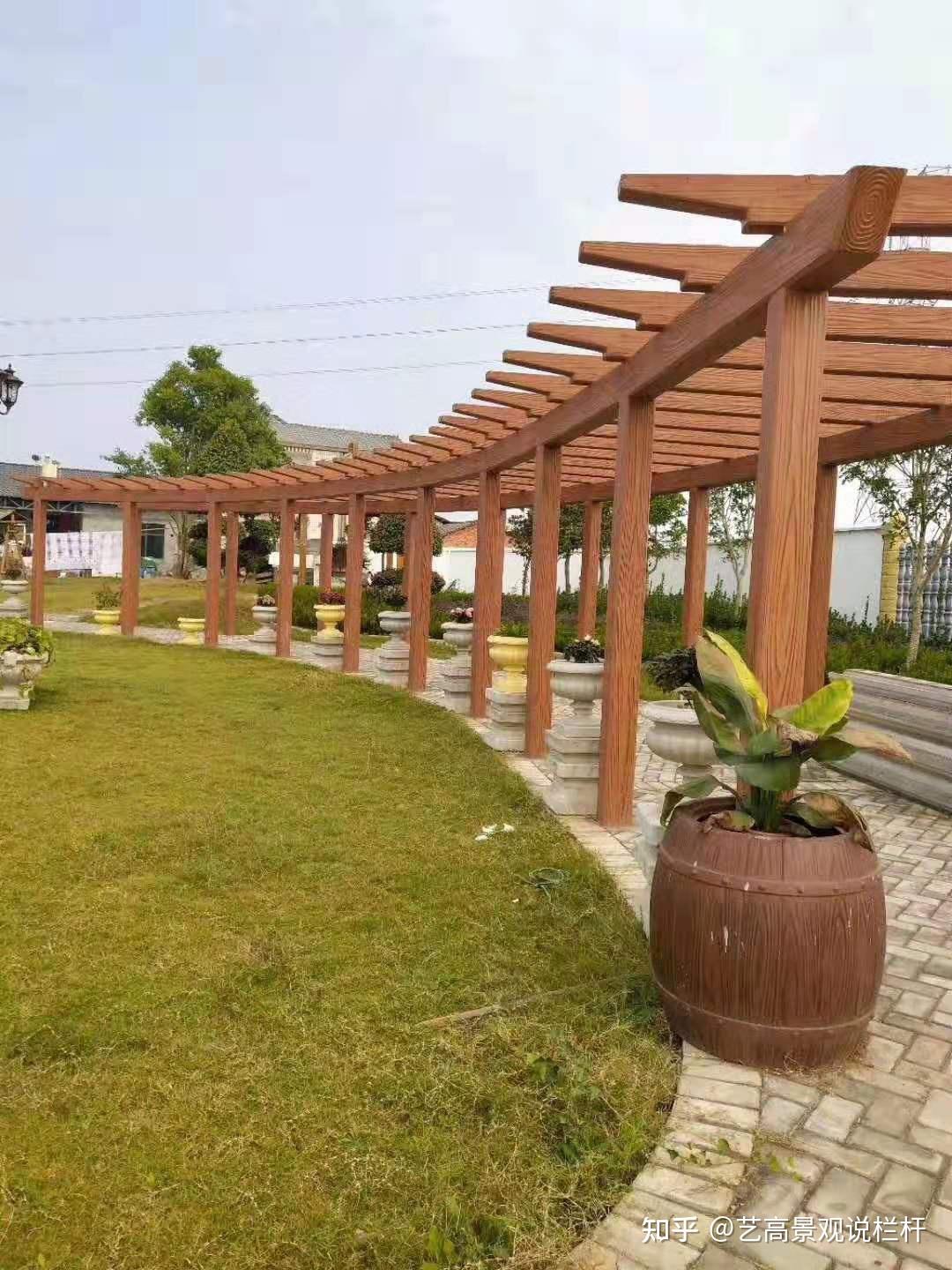 江西水泥花架制作广东水泥仿木花架安装