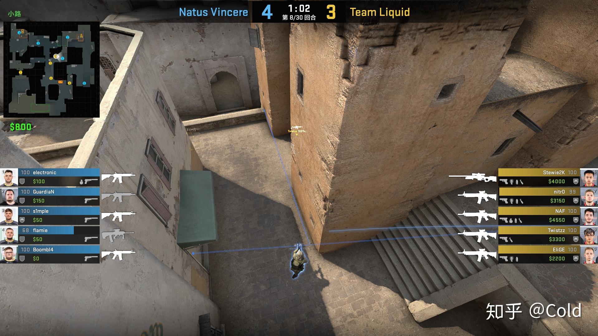 csgo地图dustⅡ全分析(5)blast第一轮bo1 navi vs liquid demo分析