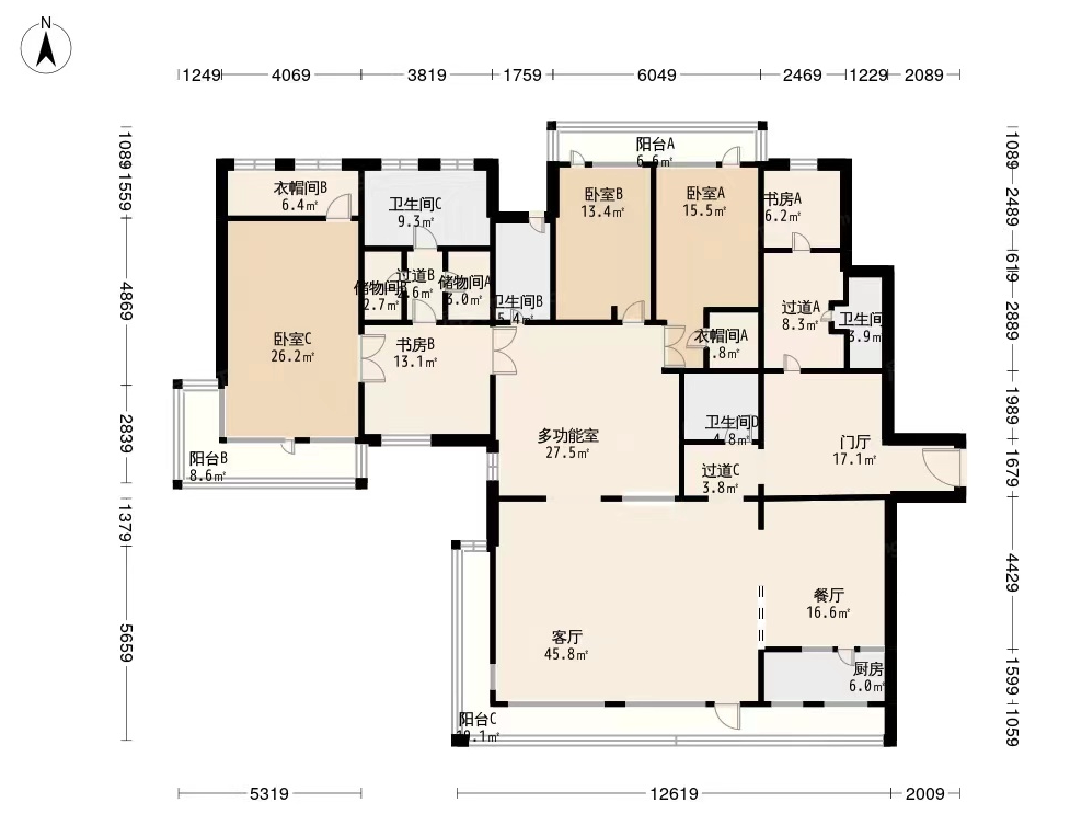 北京朝阳区复地首府368平米四居室66折2116w起拍