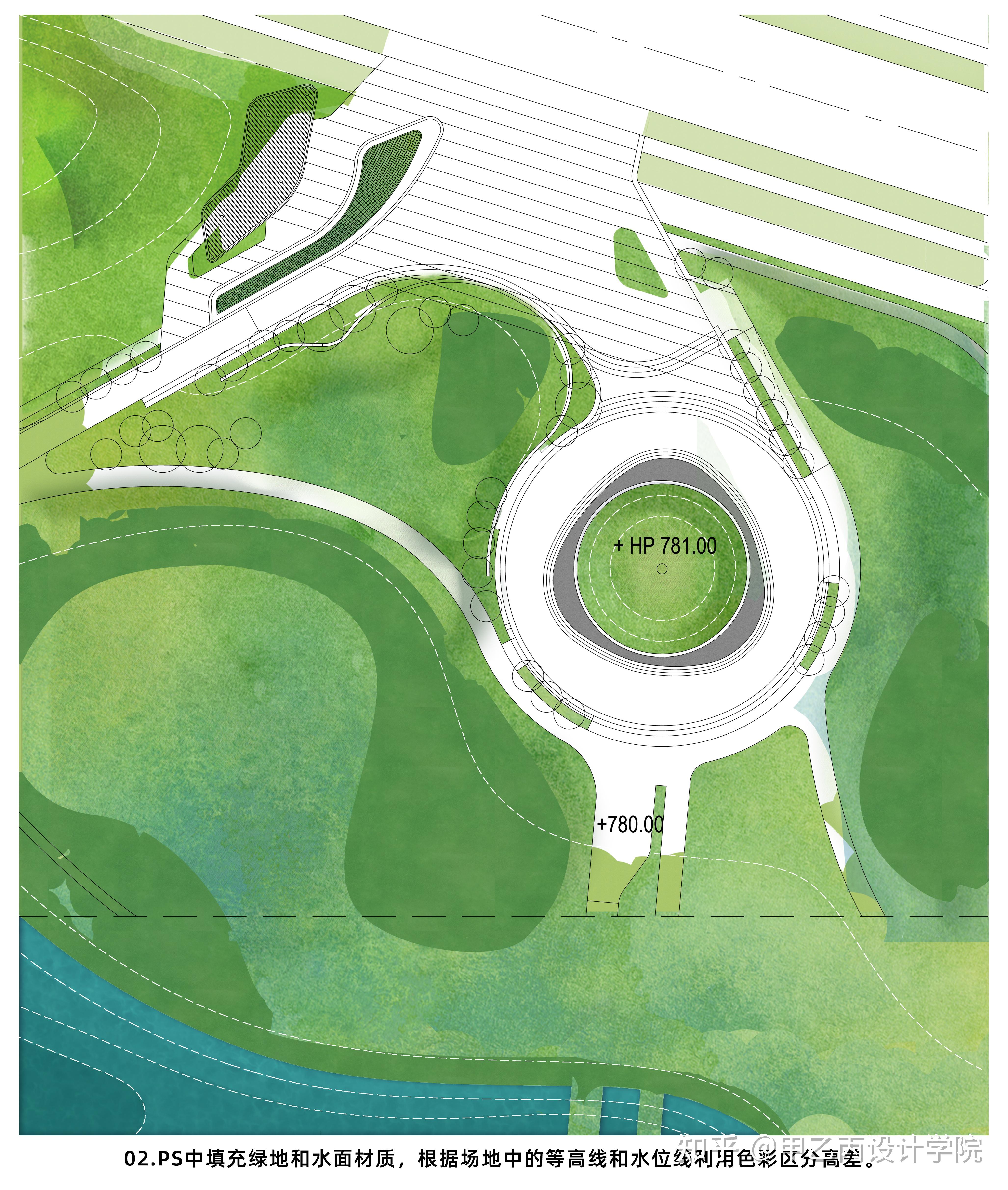 小尺度口袋公园彩平图出图步骤