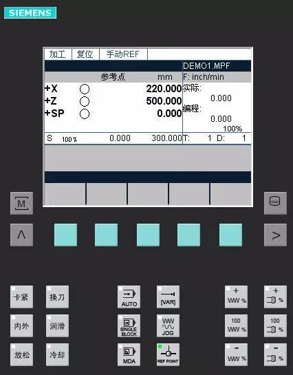 西门子siemens数控加工中心操作面板详解