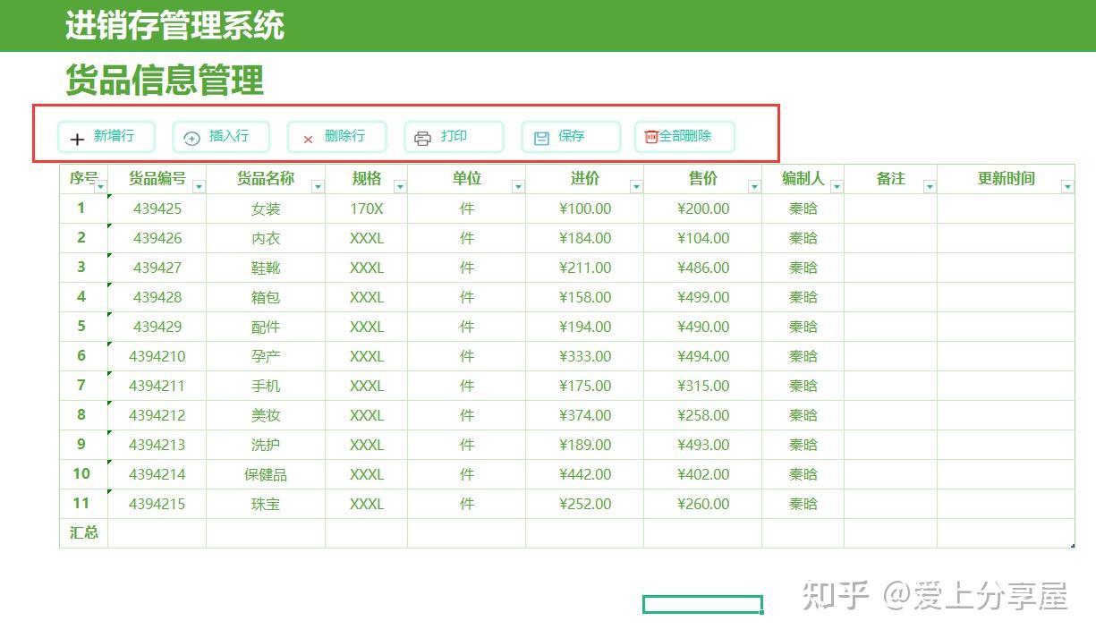 超好用①貨品信息管理②賬戶信息管理③入庫單展示④入庫表統計(可