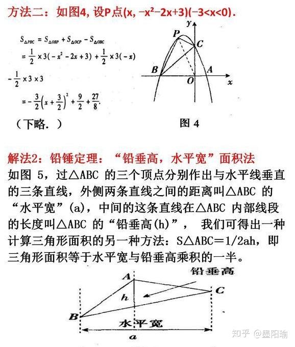 纯干货 初中数学 二次函数面积最值问题的4种解法 掌握一种轻松拿下压轴题 附电子版 知乎