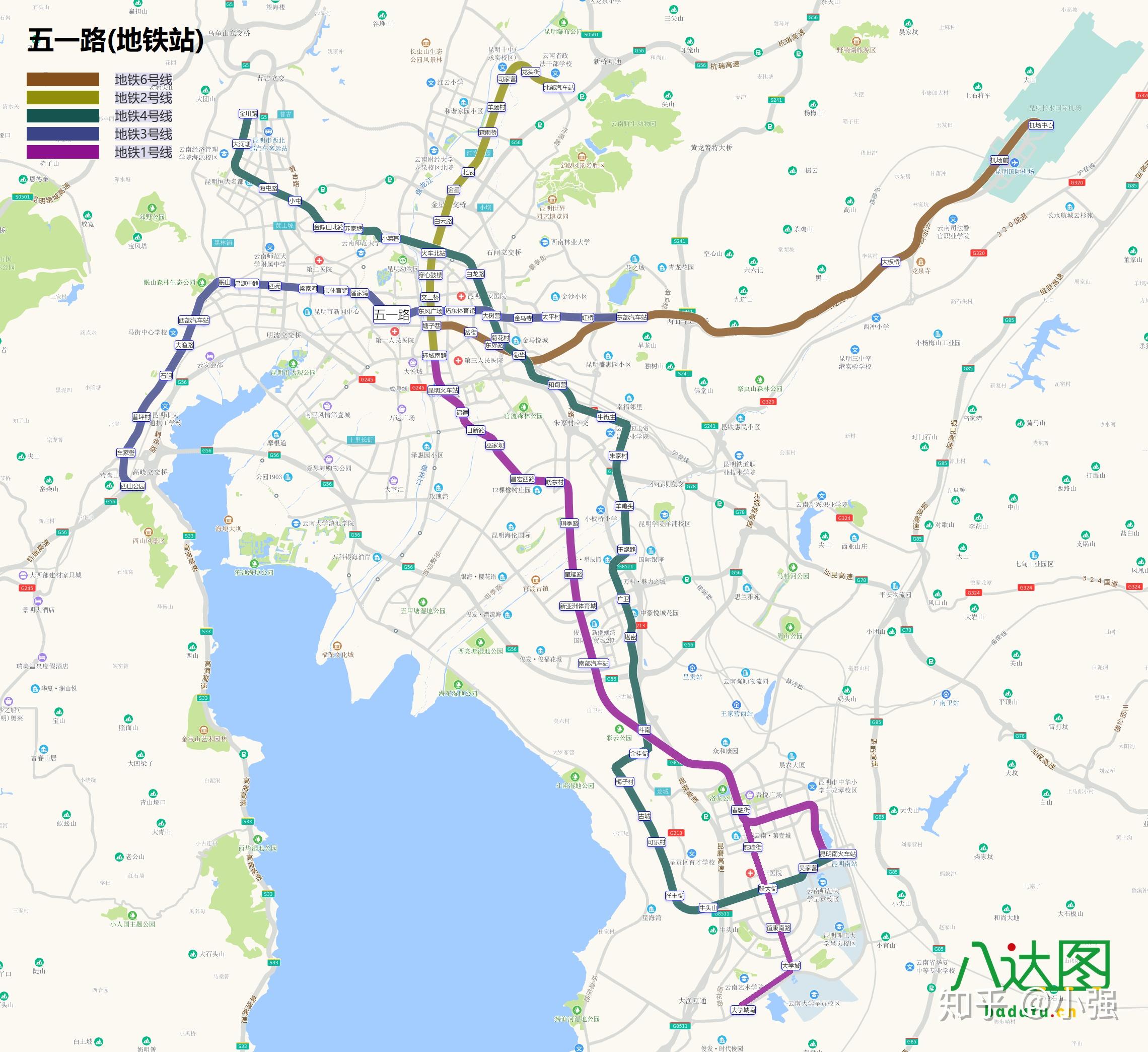 昆明地铁线路图 2019年图片