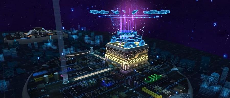 百度世界造了一个虚拟芯片城市我在这里还试乘了自动驾驶车