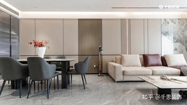装修案例 | 木饰面+格栅+岩板演绎多层次空间,111㎡简而美的气质住宅! - 知乎