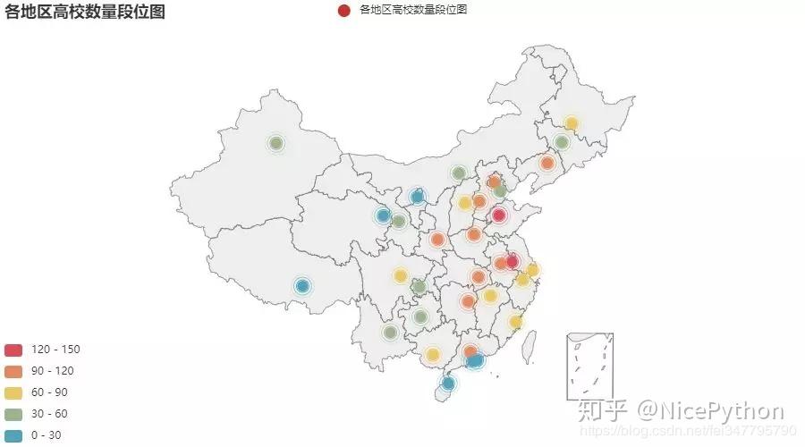 我們再通過一張熱力圖來看看全國大學的分佈情況不出意外,京畿重地