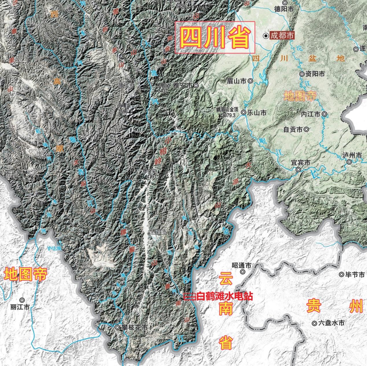 云南白鹤滩电站地图图片