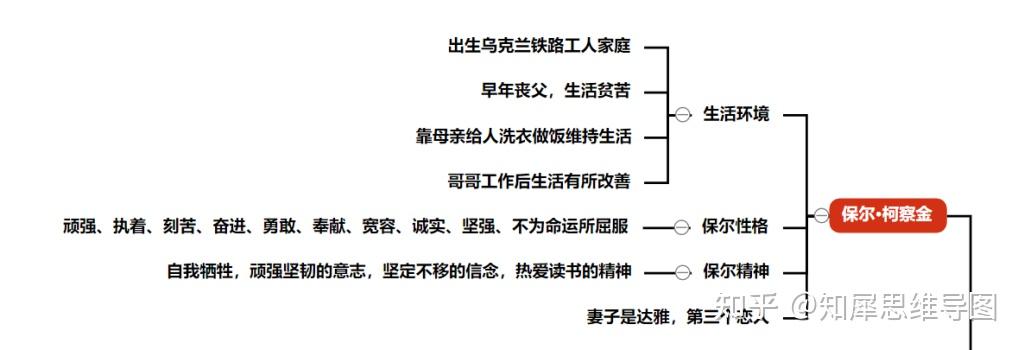 《钢铁是怎样炼成的》思维导图