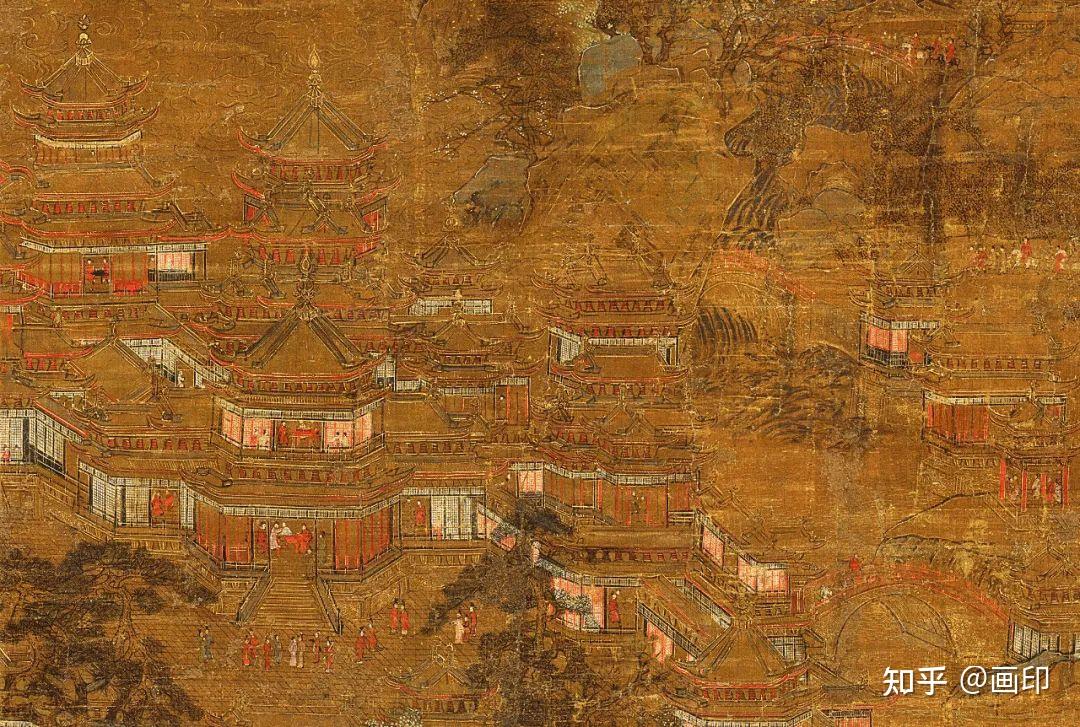 此图原被认为代表了唐代李思训画派的艺术风格,但傅熹年先生通过对图