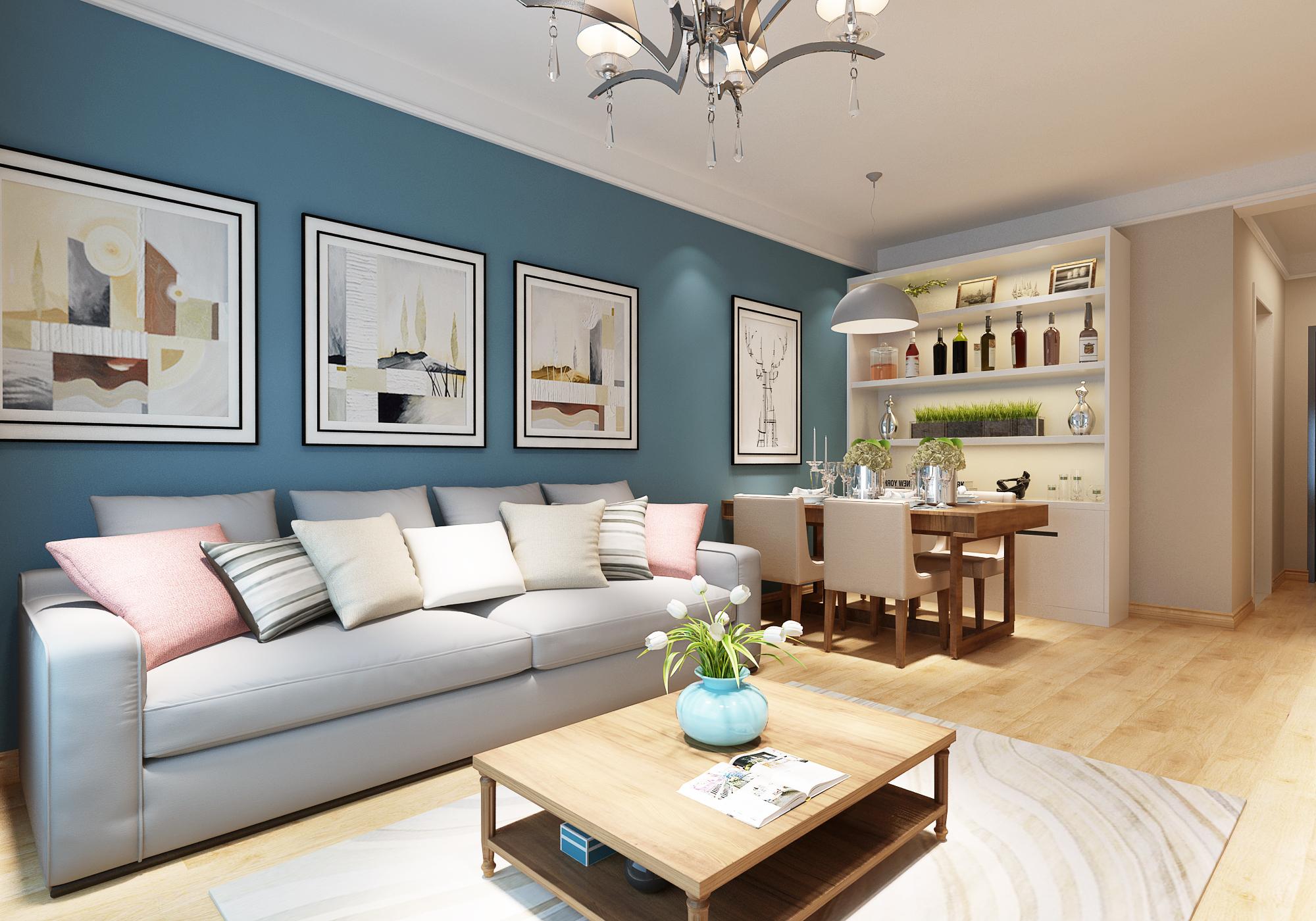 华融蓝海洋望海77平小套二的简约装修