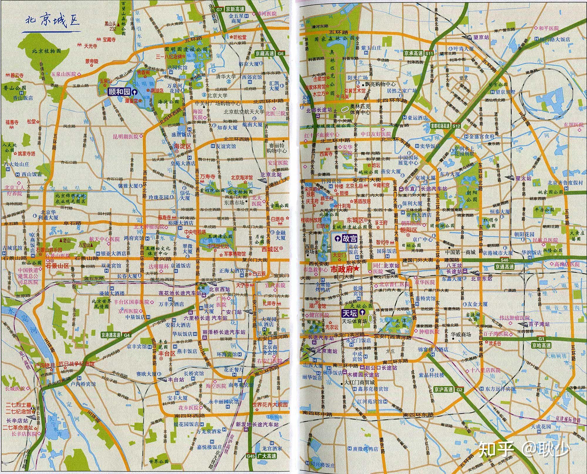 附北京地铁图和地图,我陷入了深深的沉思(脑海里浮现了酱紫一个画面