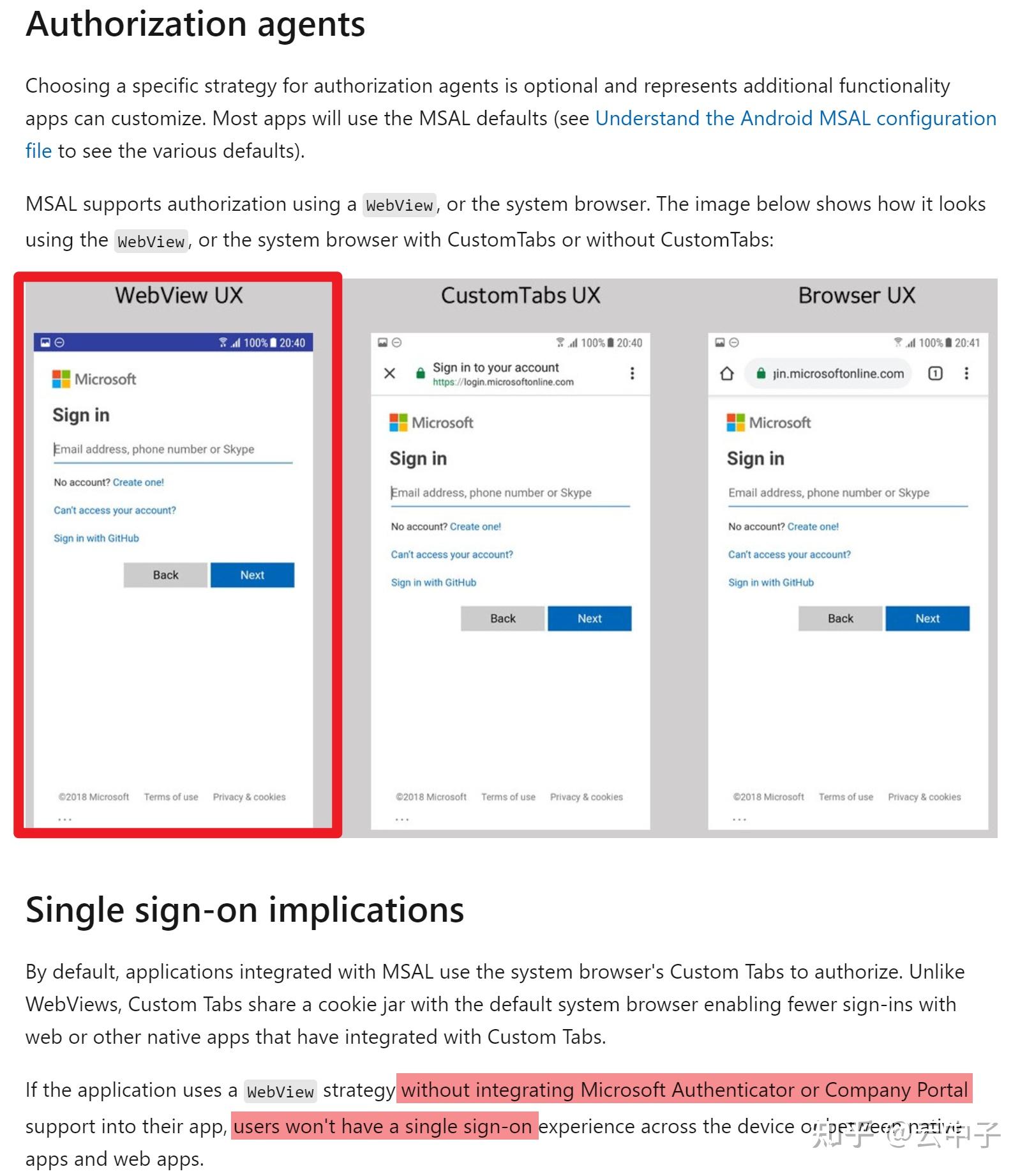 【Azure 环境】移动应用 SSO 登录AAD, MSAL的配置为Webview模式时登录页面无法加载 - 知乎