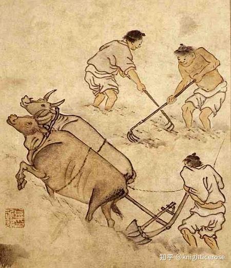 古代耕牛图图片