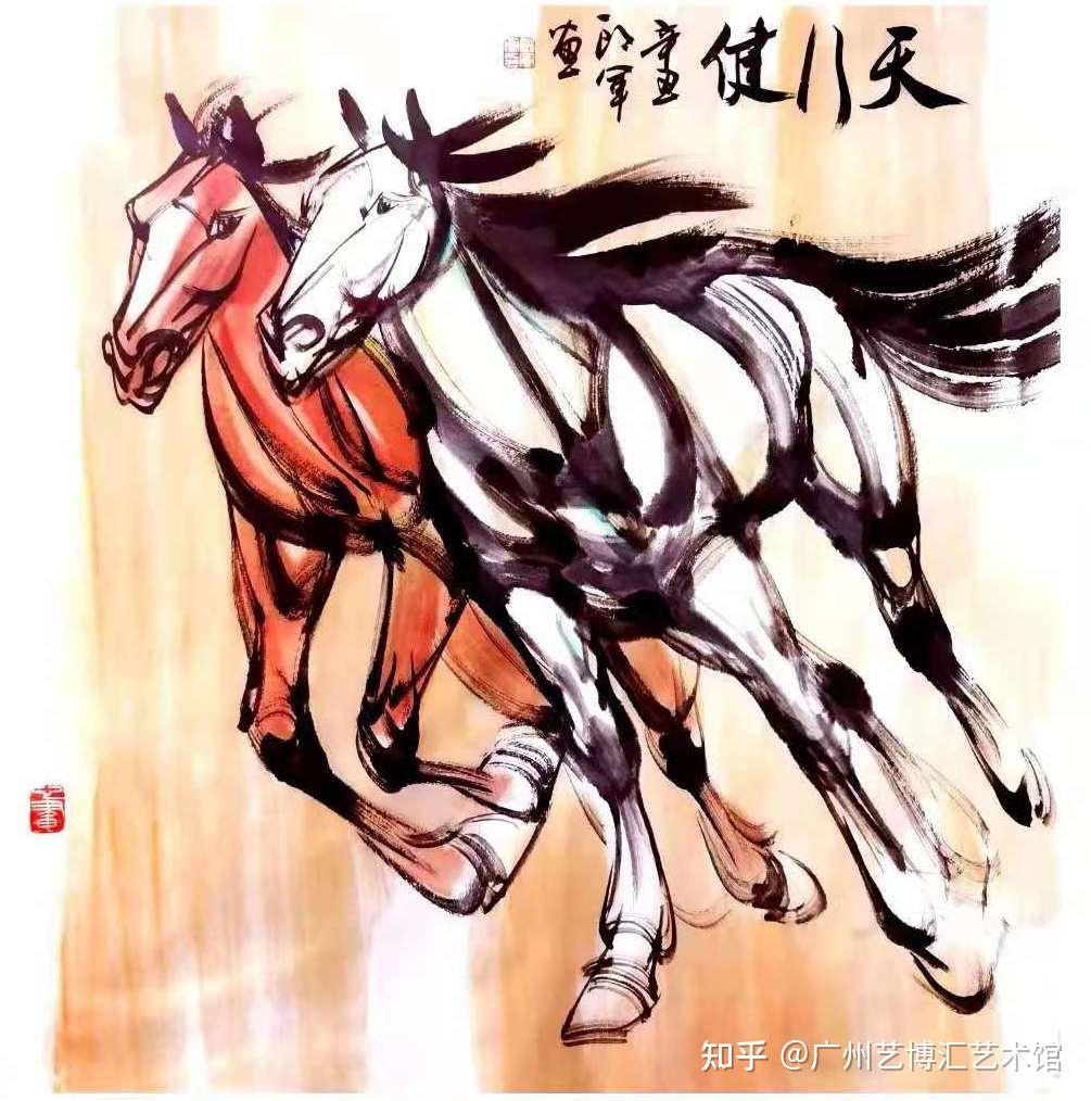 骏骨可追风画中可观象观郎军笔下的骏马