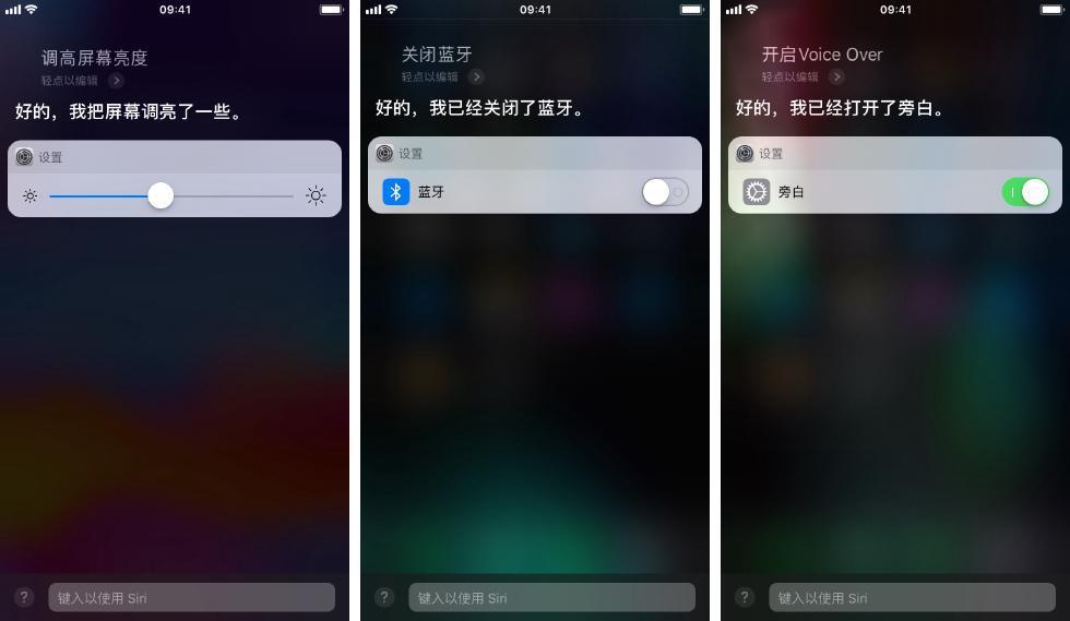 wi-fi,你甚至可以通過 siri 直接進行輔助功能的設定,比如開關旁白或