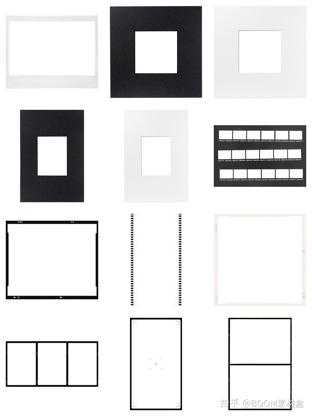 丨复古相机老电影胶片风格胶卷胶带相框边框png免抠后期合成ps素材