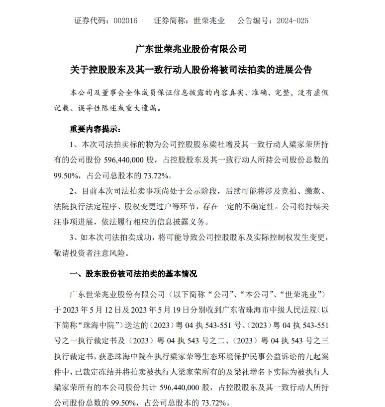 物为公司控股股东梁社增及其一致行动人梁家荣所持有的公司股份596
