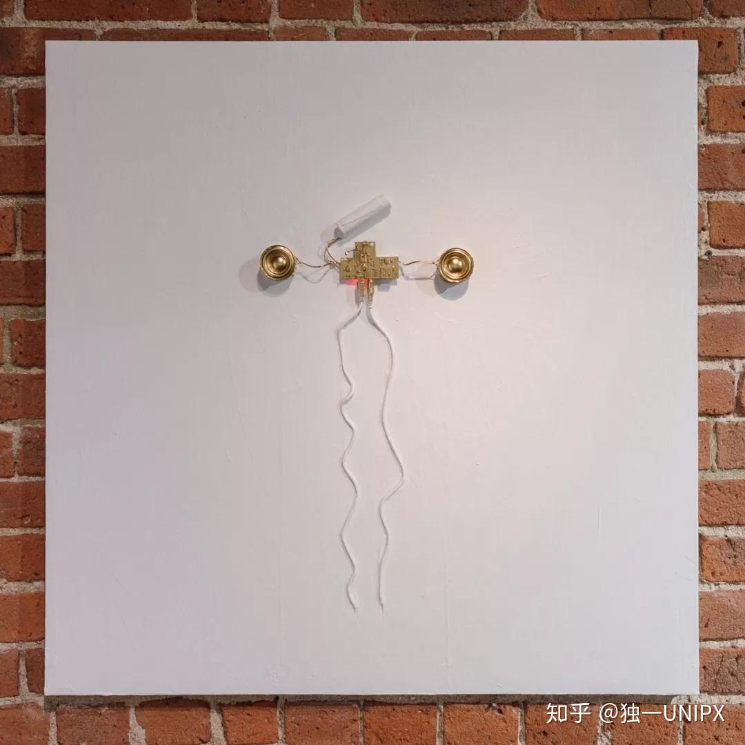 作品《unmindful canvas》,30x30inch,2018,摄影:novado gallery艺术