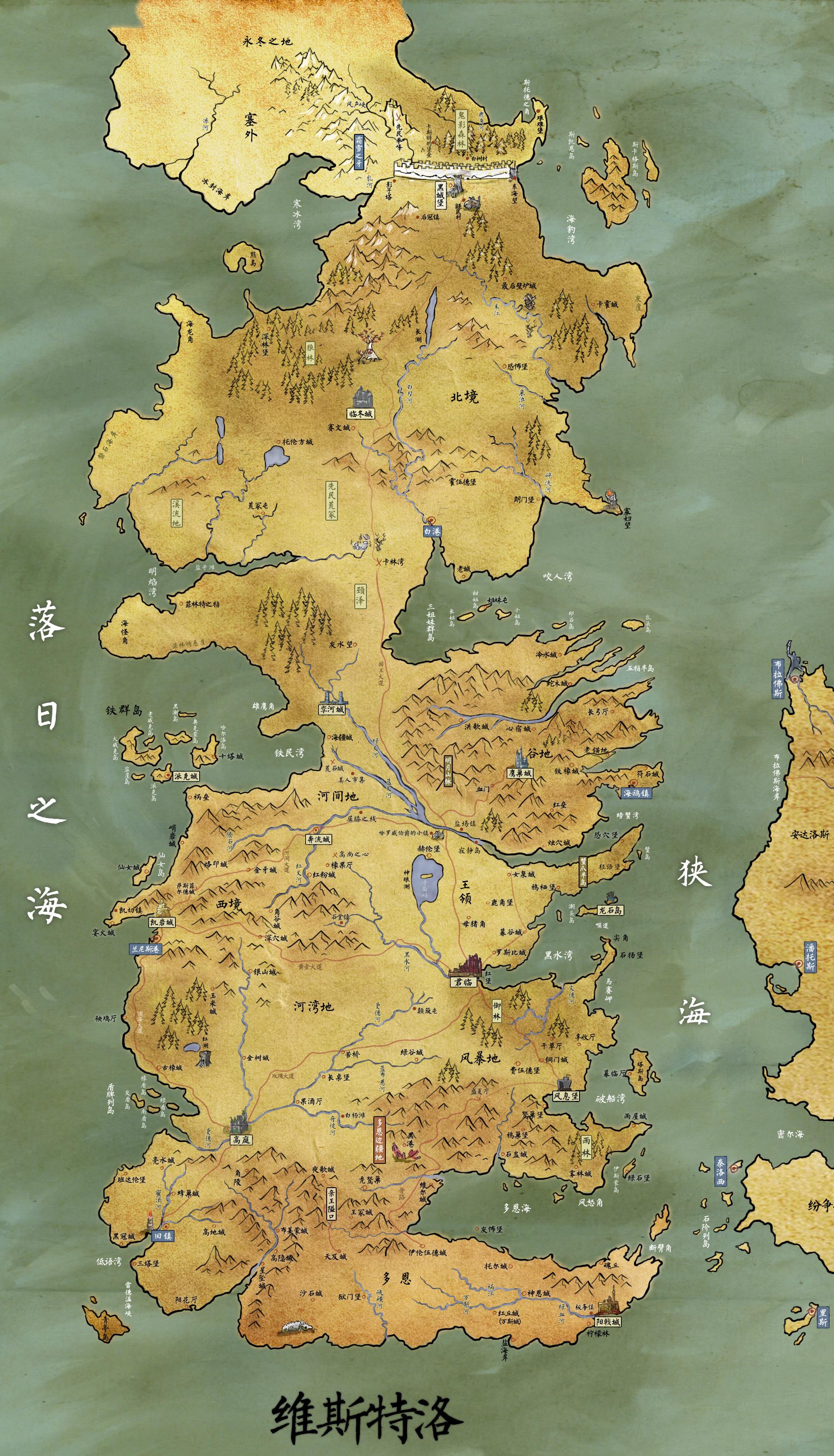 权力的游戏第一季地图图片