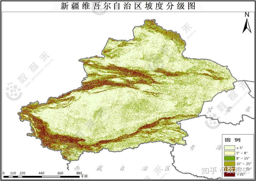 新疆维吾尔自治区坡度数据