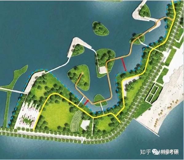 抄绘练习滨水绿地设计案例