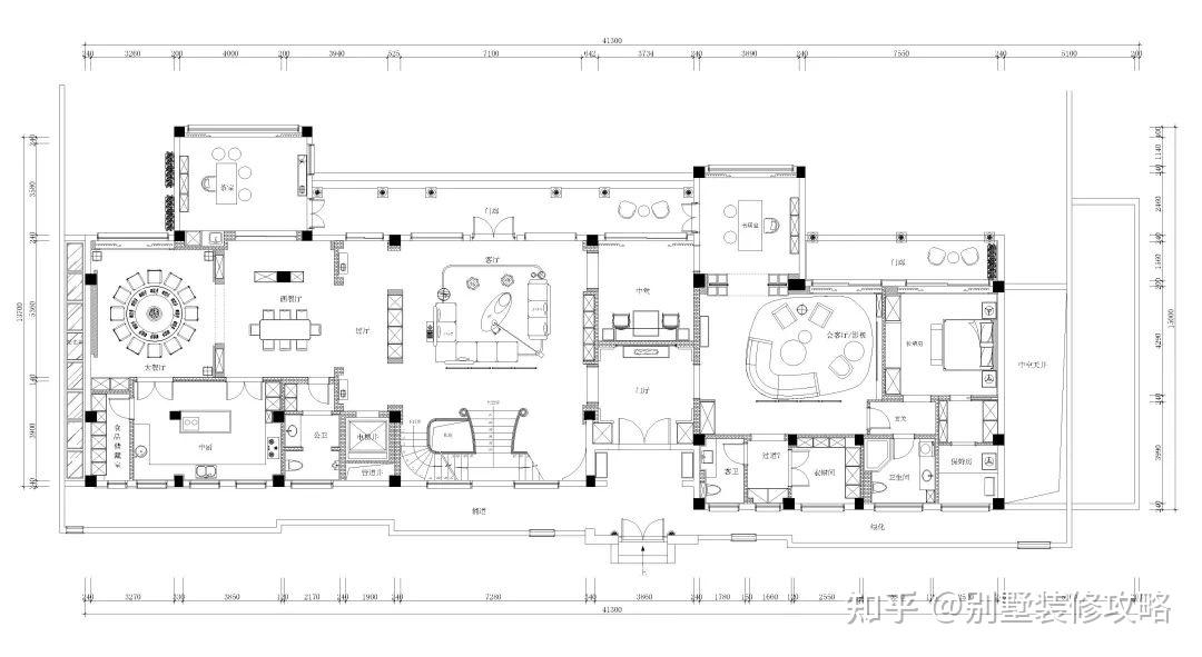 实景案例|1500m²别墅，极简风客厅时尚大气，高级感满满 - 知乎