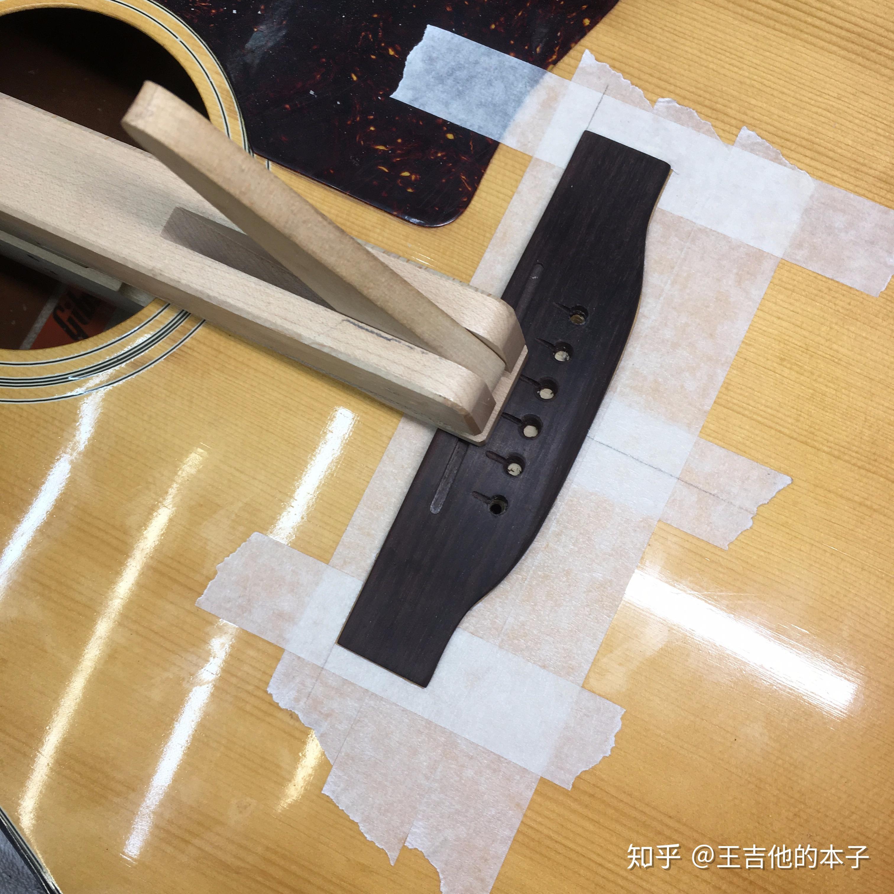 维修1976年gibsonj55更换琴桥