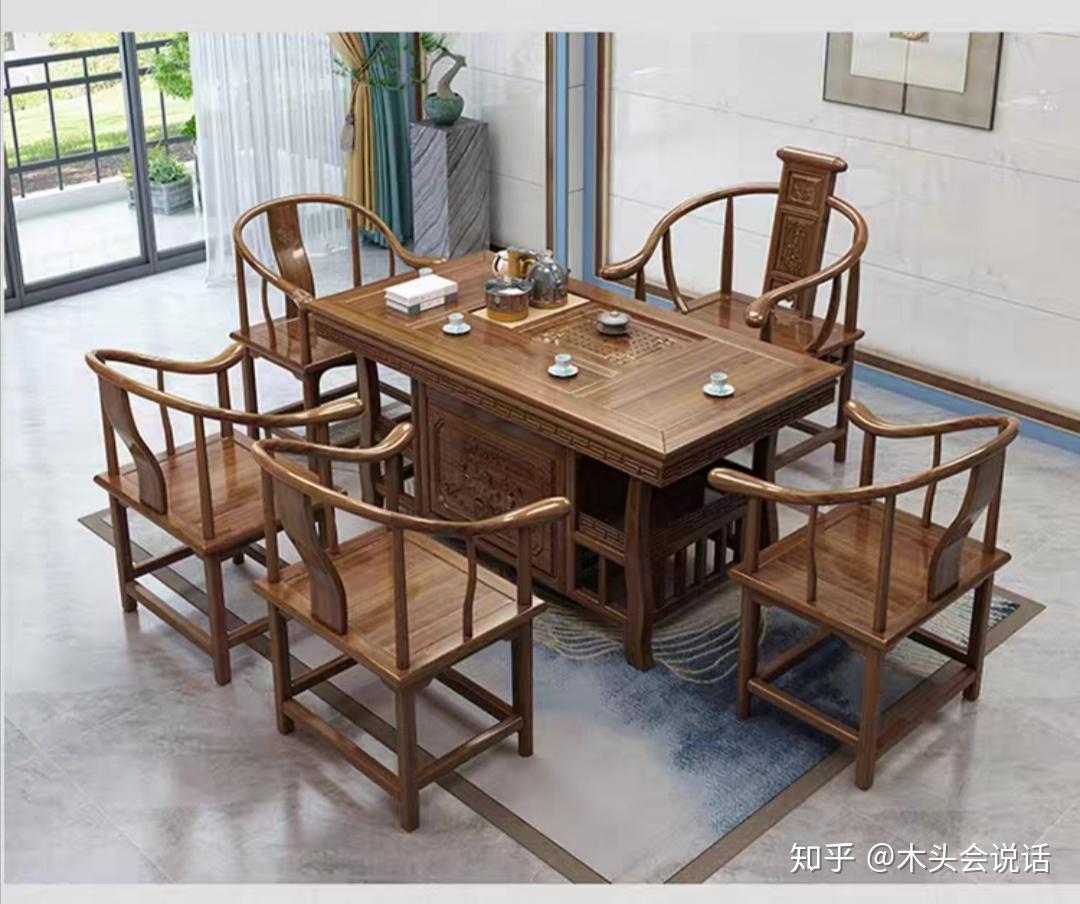 新中式老榆木茶台免漆烫蜡书桌 古典中式实木茶桌茶椅组合家具-阿里巴巴