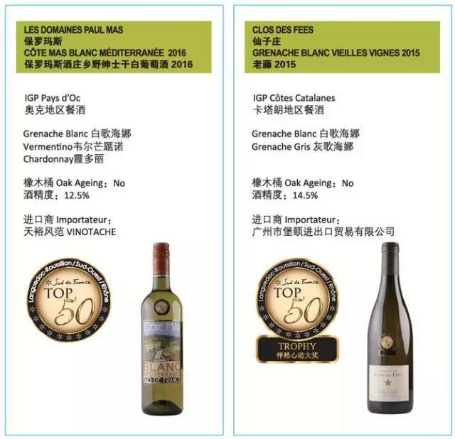 1位葡萄酒大师15位知名讲师评选出了法南最佳50强美酒