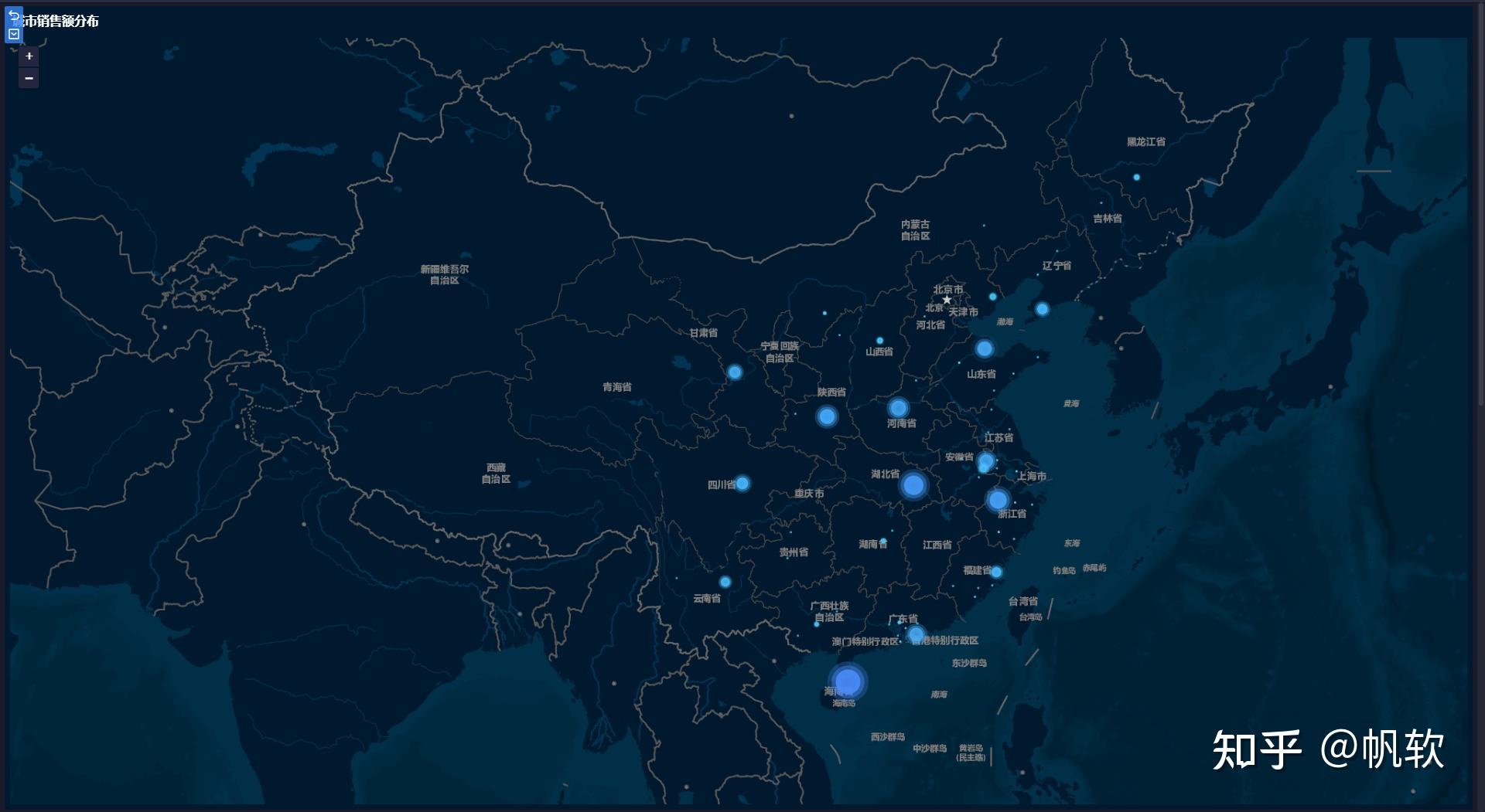 点地图非常适合展示一组或多组数据在地理空间的分布状况.