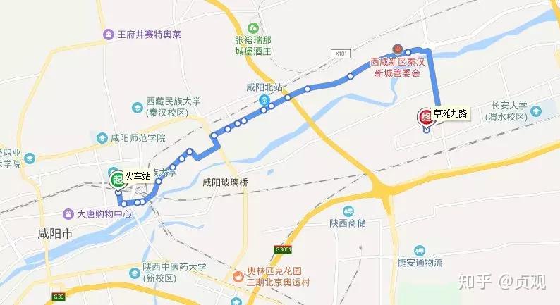 咸阳56路路线图最新图片