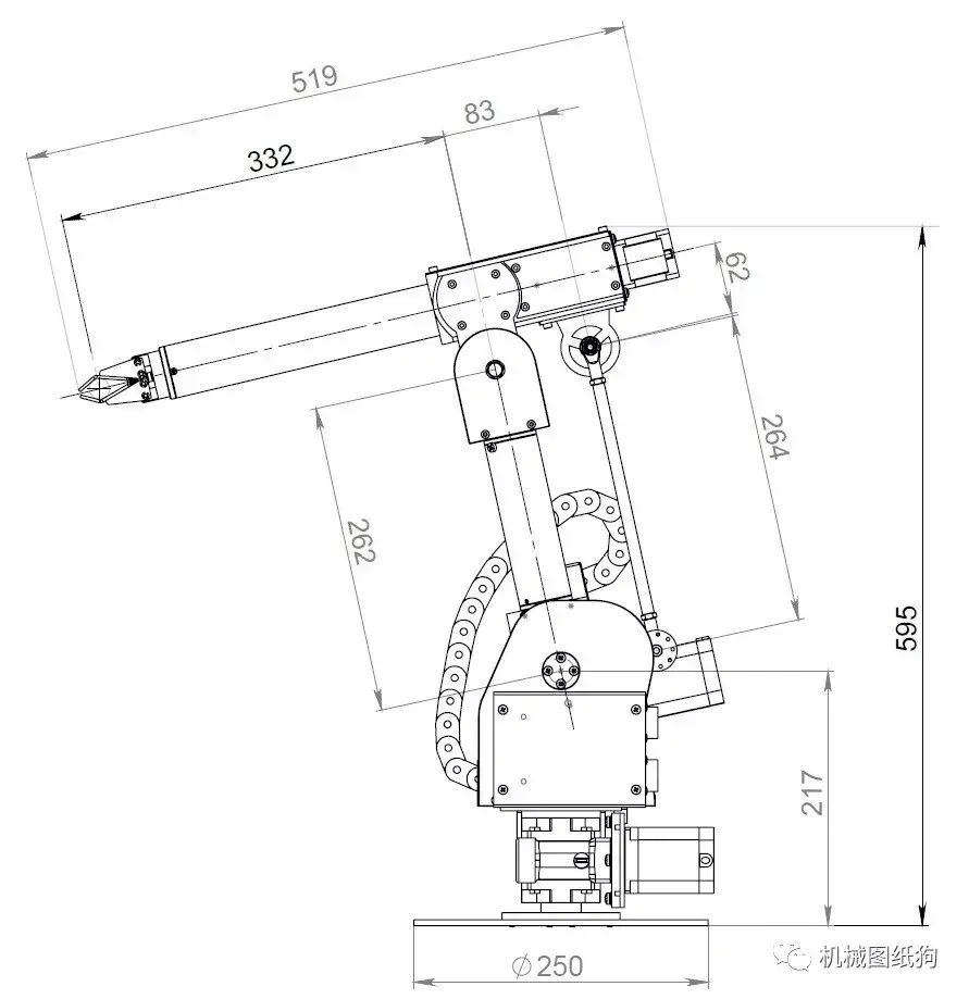机器人paskaldelta五轴机械臂模型3d图纸step格式