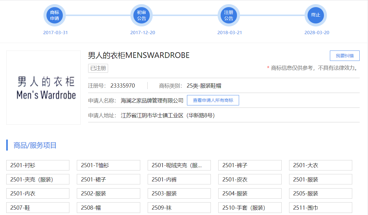 海瀾之家起訴國知局一波三折成功無效寶媽的衣櫃商標