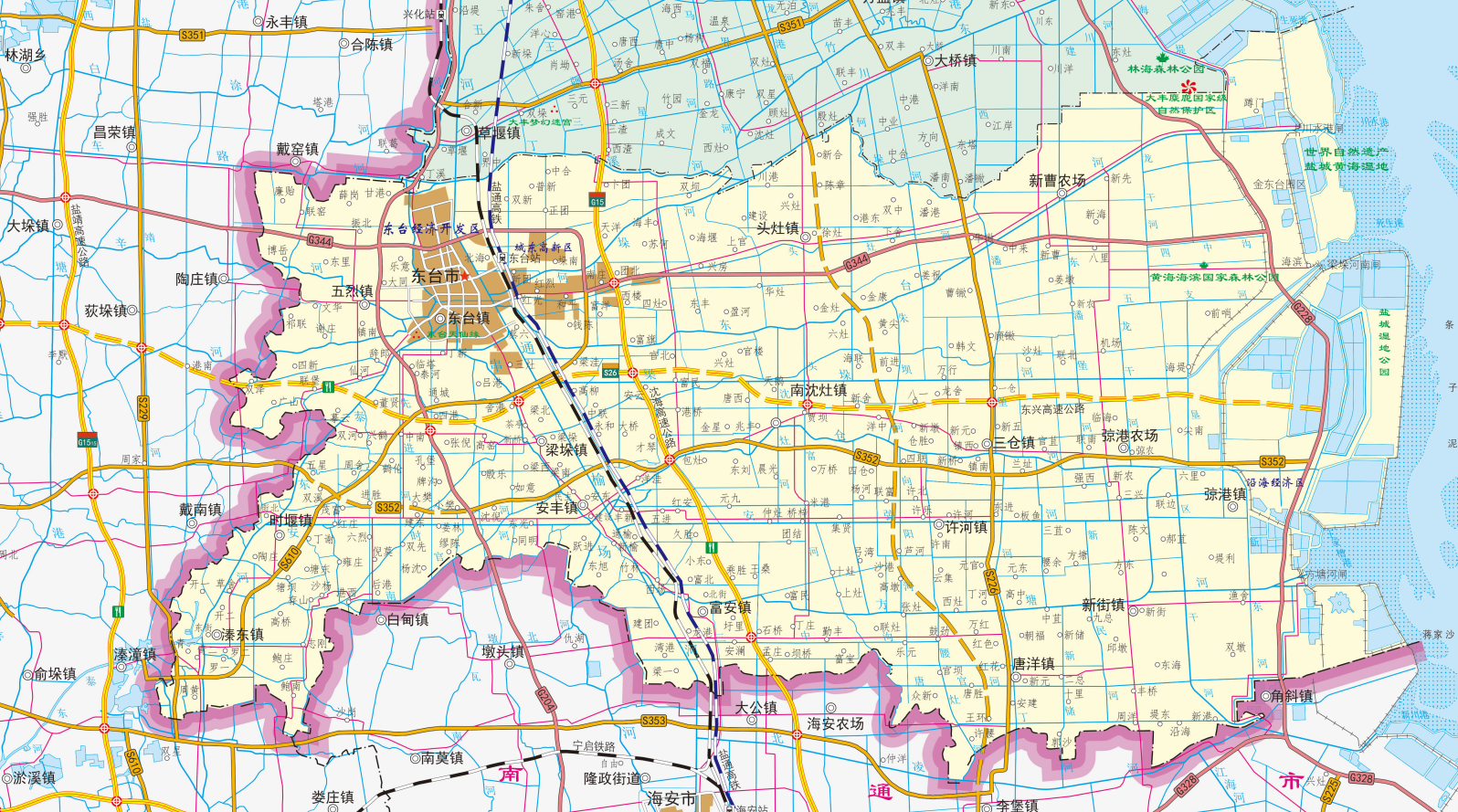 江苏东台市区最新地图图片