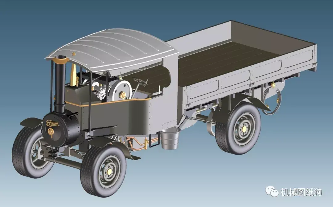 其他車型foden蒸汽發動卡車模型3d圖紙stp格式