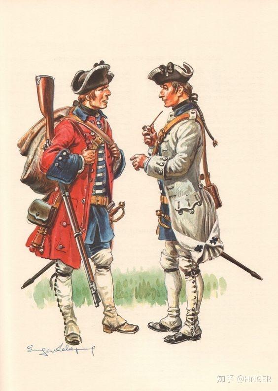 法国步兵俄罗斯"斯摩棱斯克"火枪兵团18世纪法国军服装备18世纪末