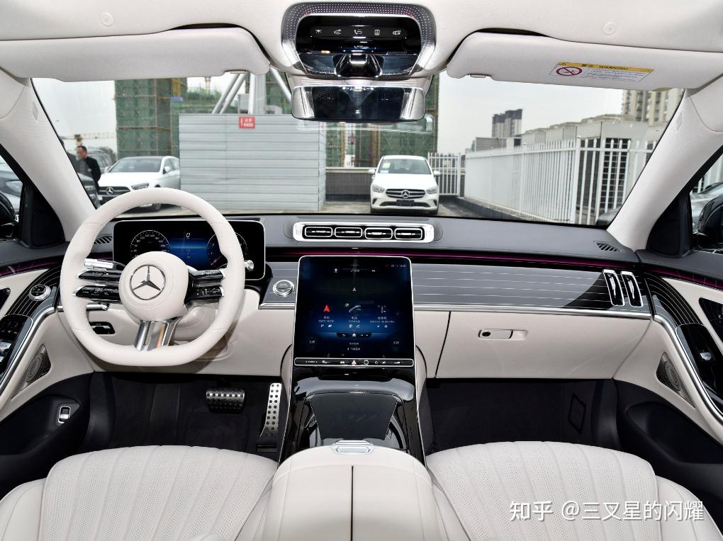 21款奔驰s400s450改条纹内饰钢琴烤漆黑桃木