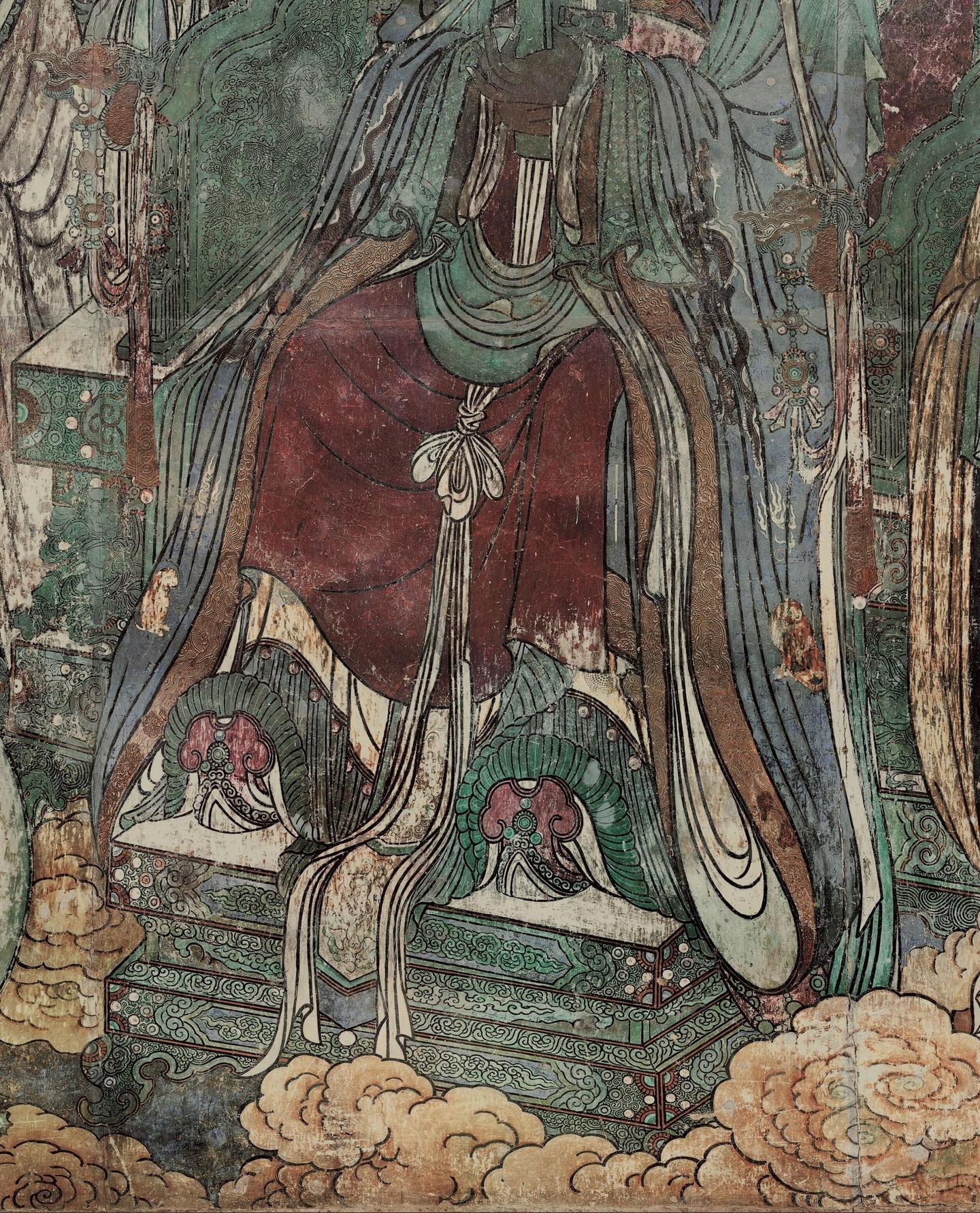 山西永乐宫三清殿-元代壁画《朝元图》:290位神仙,浩荡朝拜道祖,满壁风生星起(3)紫微大帝【高清超大图】 - 知乎