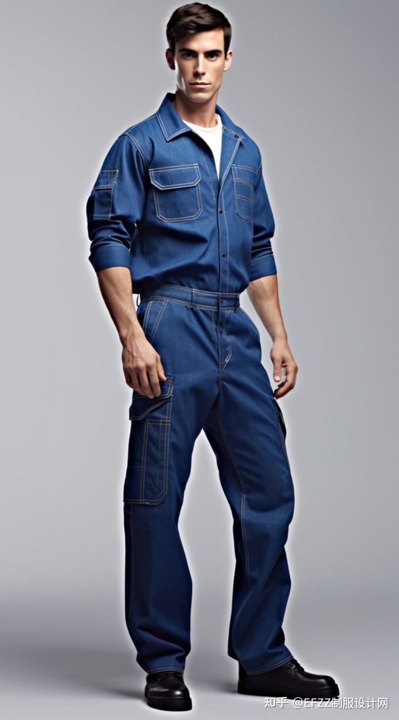 夏季牛仔工作服套装男纯棉焊工工装厂服