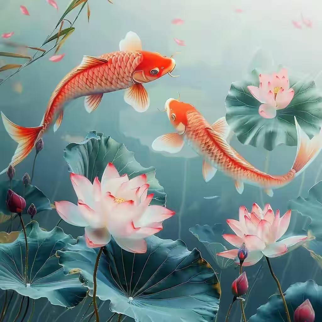 双鱼遨游