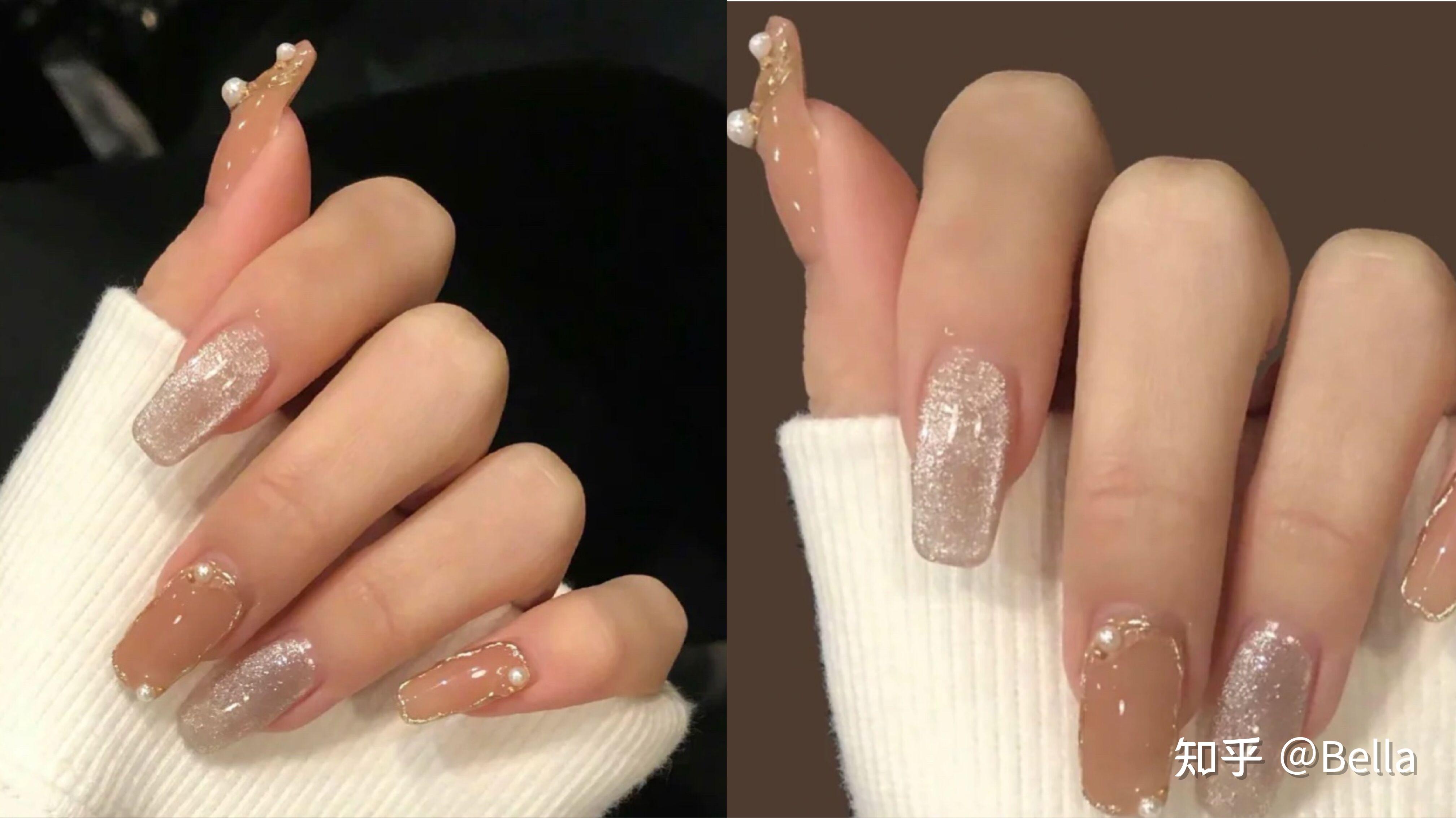 温柔的九款猫眼美甲,仙里仙气,指甲闪烁着星光的富家千金感