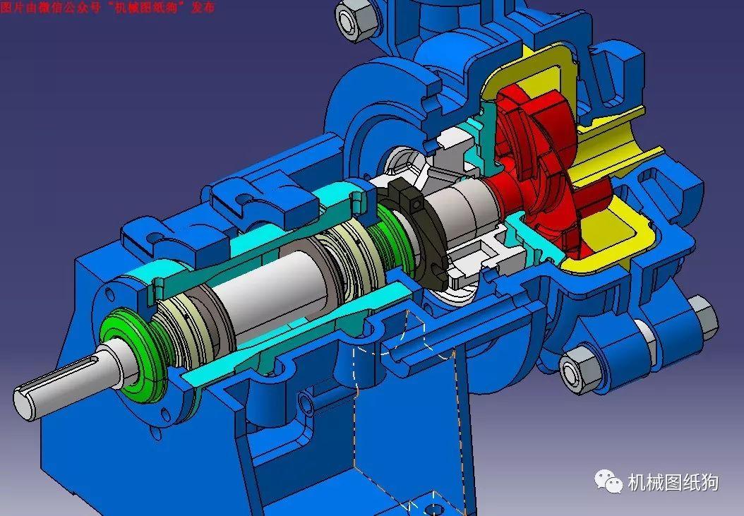 泵缸阀杆centrifugalpump离心泵3d模型图纸