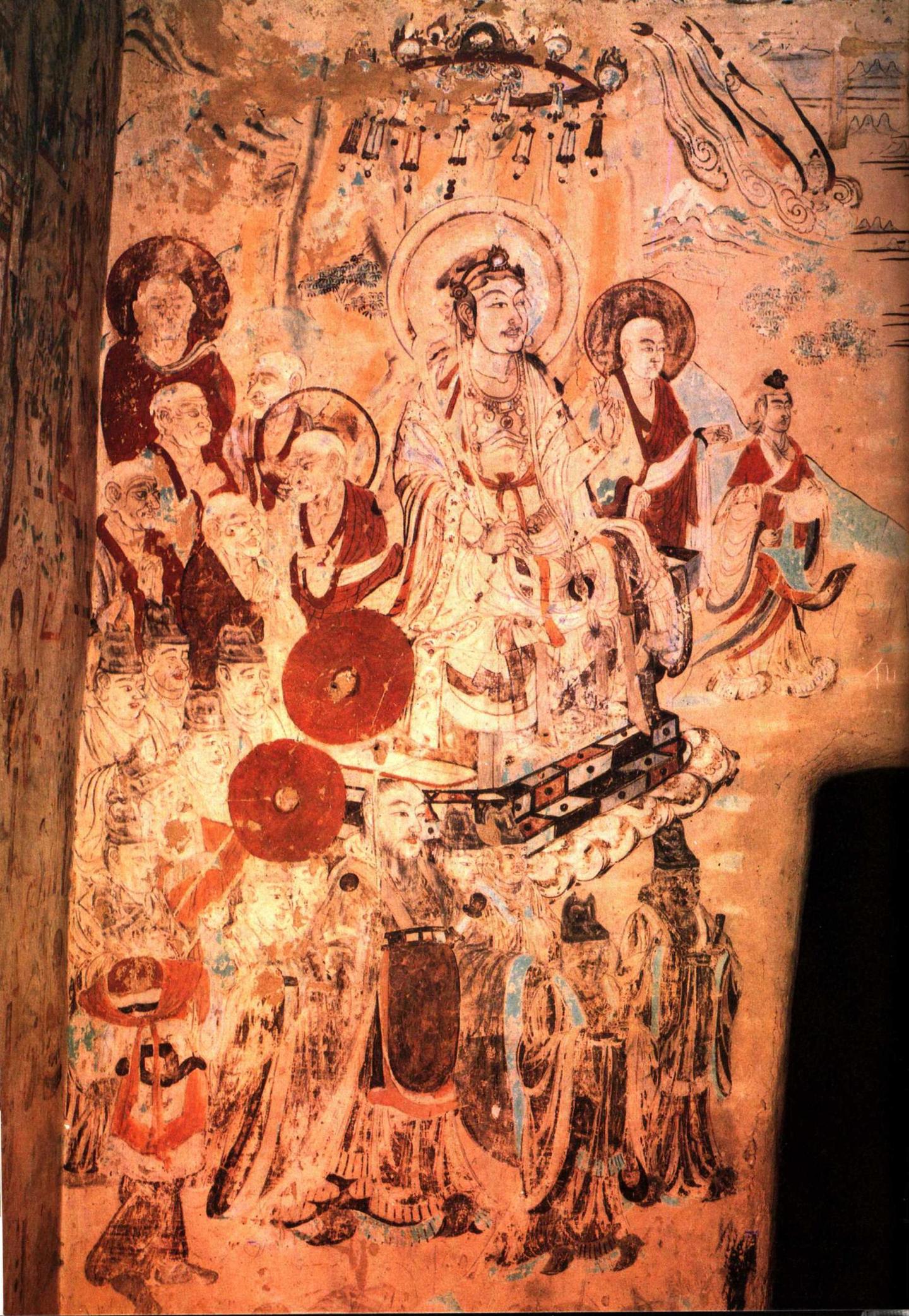 神游千年,大美敦煌】盛唐-103窟-线描至圣:吴道子健朗风格的维 神游千年,大美敦煌】盛唐-103窟-线描至圣:吴道子健朗风格的维