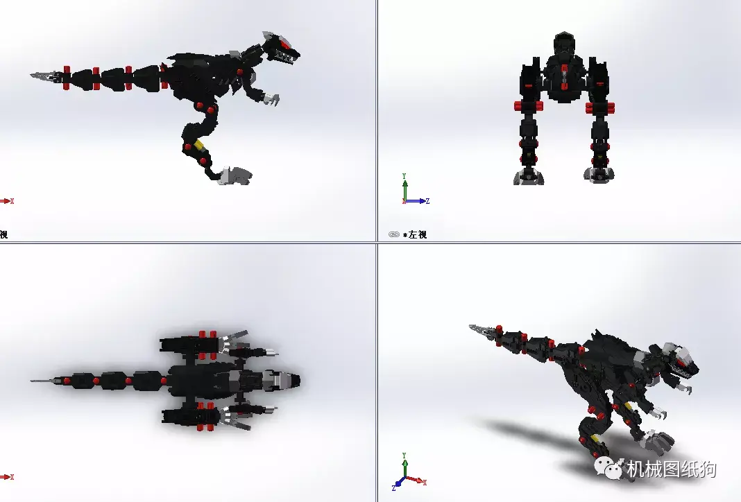 生活艺术berserkfury拼装恐龙模型3d图纸xtigs格式